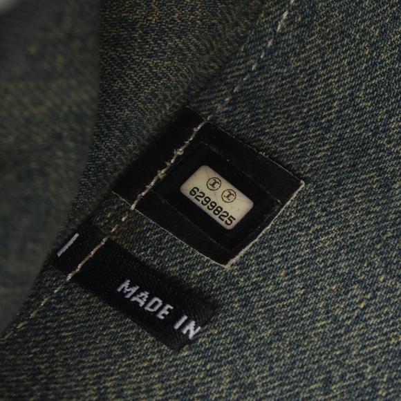 CHANEL chocolate bar Shoulder Bag lambskin sheep leather denim blue black - Picture 5 of 10